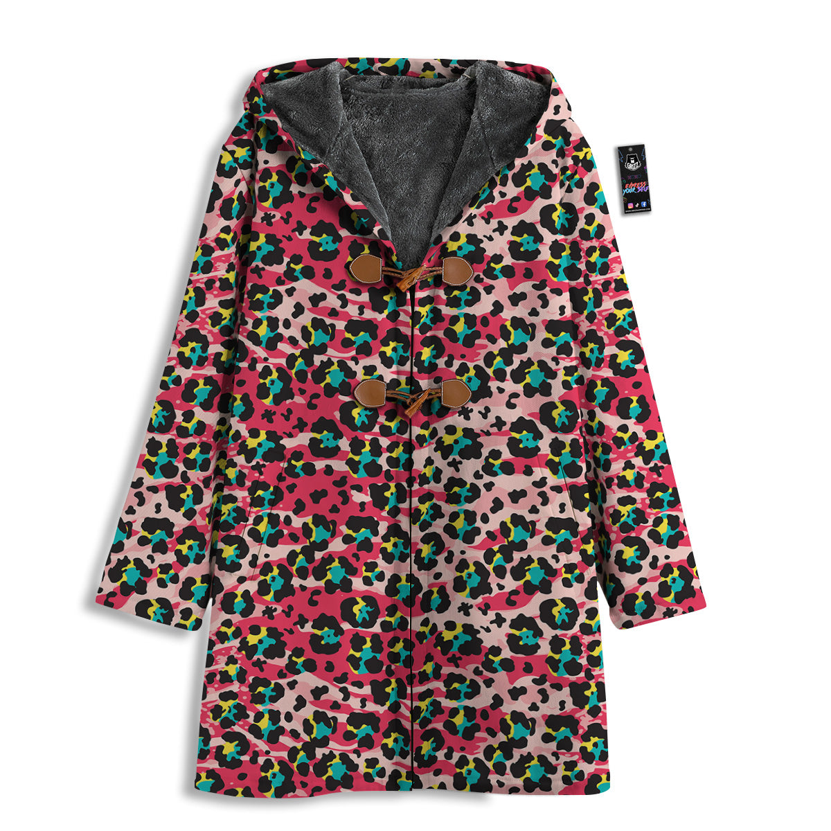 Abstract Pink Leopard Skin Print Pattern Men's Windbreaker Jacket-grizzshop