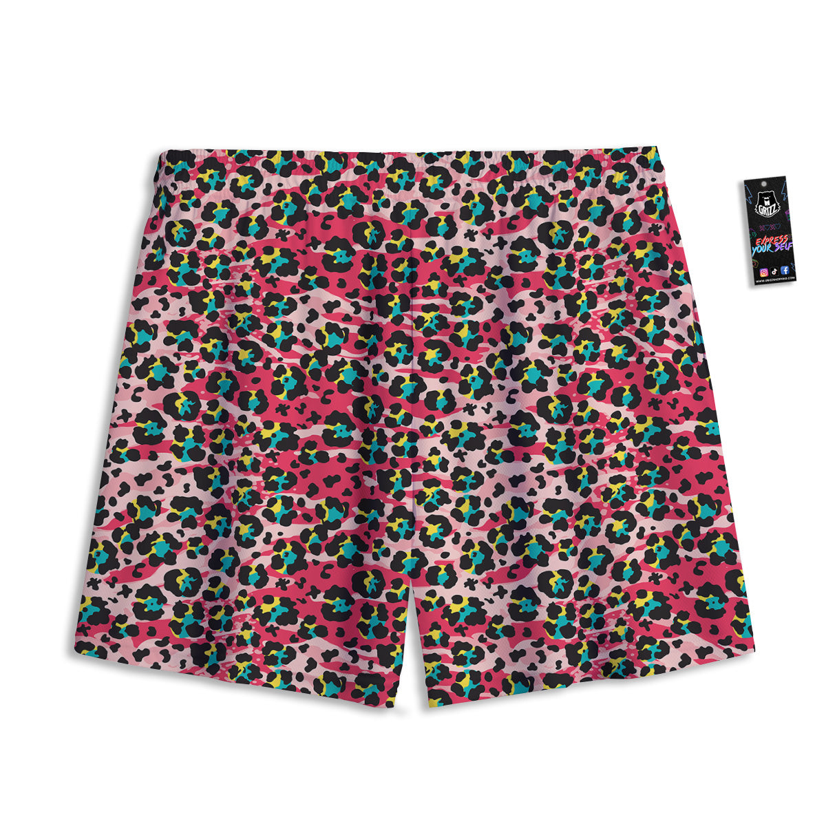 Astronaut Skull Digital Glitch Print Mesh Shorts
