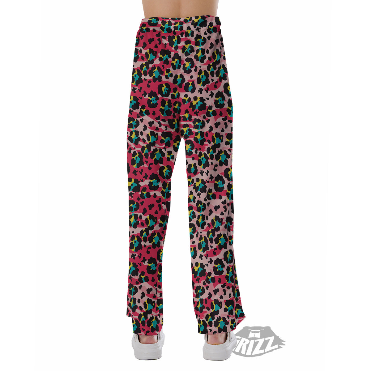 Abstract Pink Leopard Skin Print Pattern Pajama Pants-grizzshop
