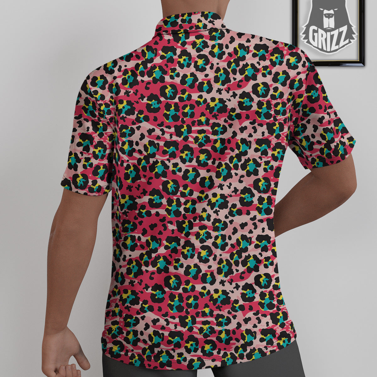 Abstract Pink Leopard Skin Print Pattern Untucked Shirts-grizzshop