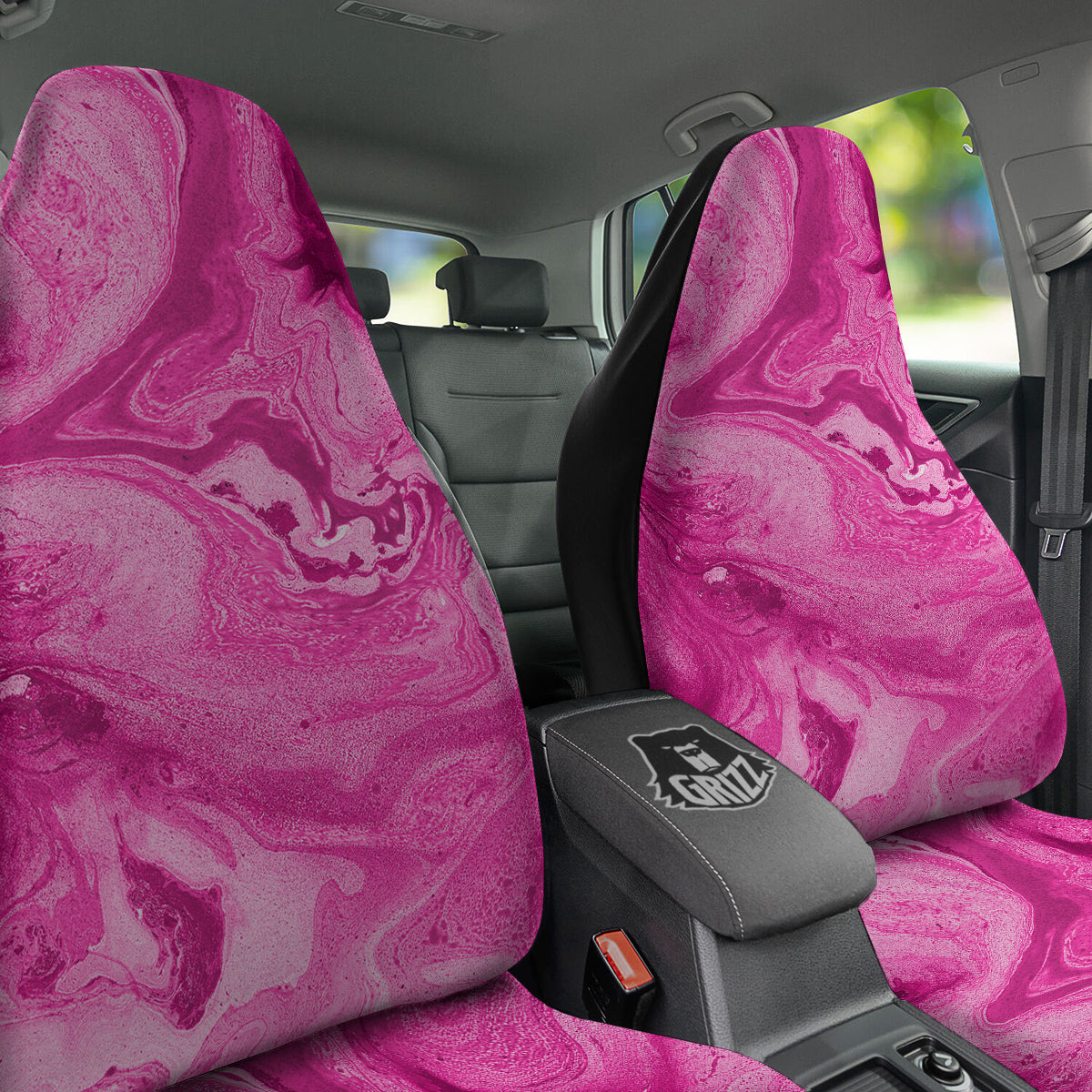 Abstract Pink Marble Print Car Seat Covers-grizzshop