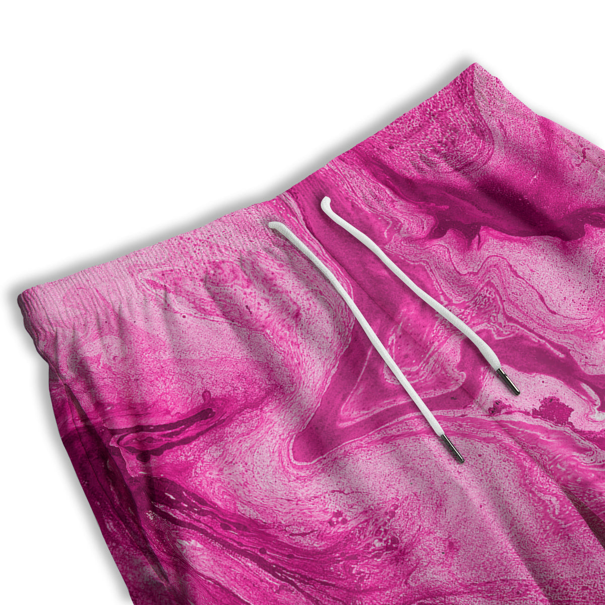 Abstract Pink Marble Print Men's Athletic Shorts