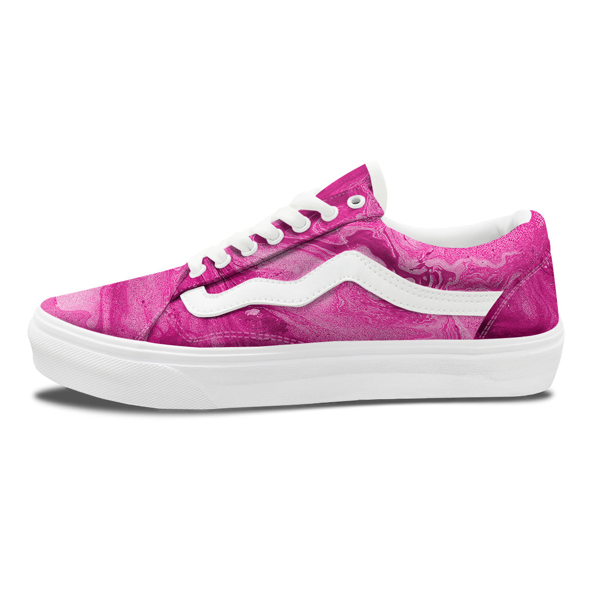 Abstract Pink Marble Print Skate Shoes-grizzshop