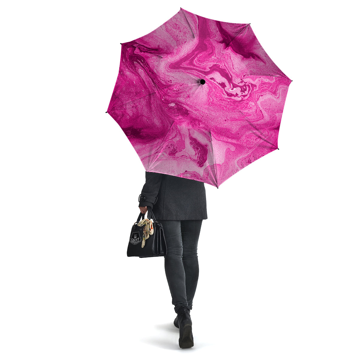 Abstract Pink Marble Print Umbrella-grizzshop