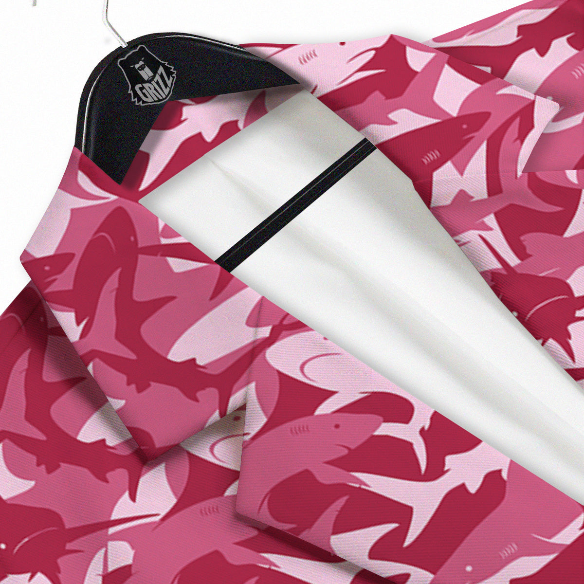 Abstract Pink Shark Camo Print Pattern Men's Sport Coat-grizzshop