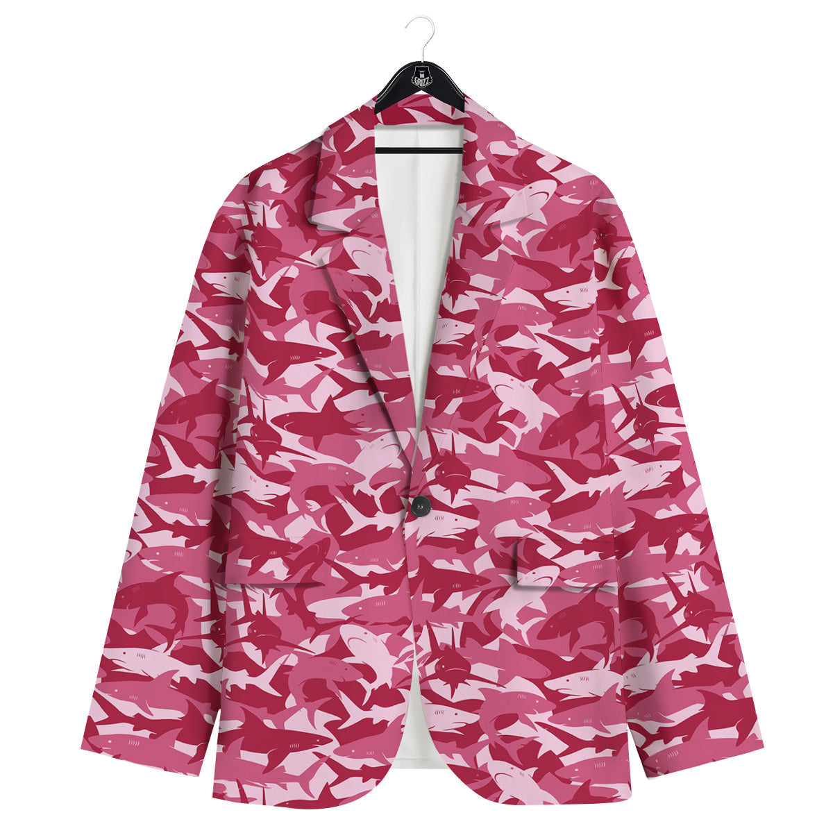 Abstract Pink Shark Camo Print Pattern Men's Sport Coat-grizzshop
