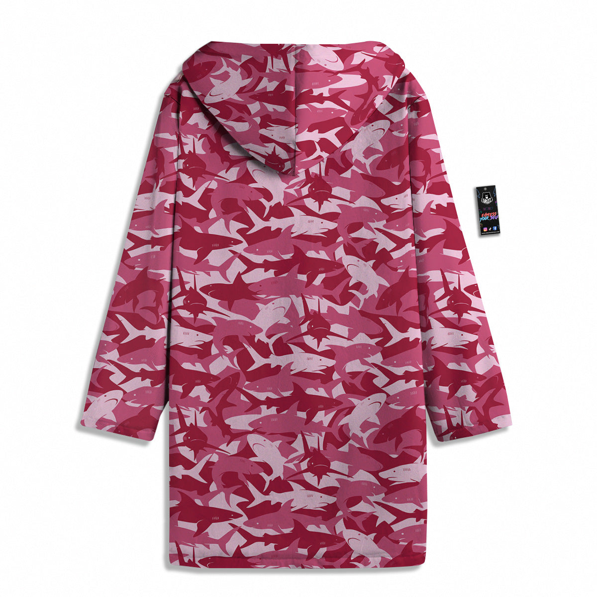 Abstract Pink Shark Camo Print Pattern Men's Windbreaker Jacket-grizzshop