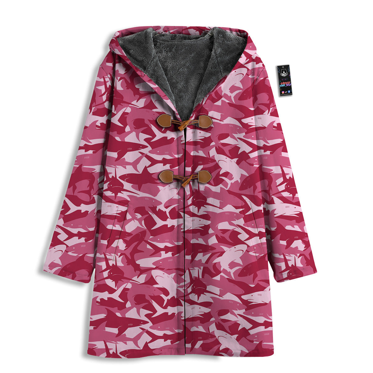 Abstract Pink Shark Camo Print Pattern Men's Windbreaker Jacket-grizzshop