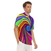 Abstract Psychedelic Colorful Wave Men's Golf Shirts-grizzshop