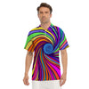 Abstract Psychedelic Colorful Wave Men's Golf Shirts-grizzshop