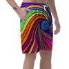 Abstract Psychedelic Colorful Wave Men's Shorts-grizzshop