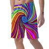 Abstract Psychedelic Colorful Wave Men's Shorts-grizzshop