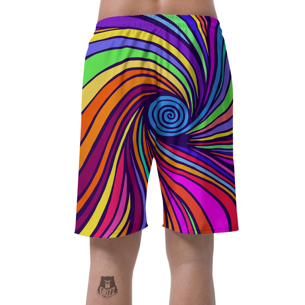 Abstract Psychedelic Colorful Wave Men's Shorts-grizzshop