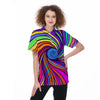 Abstract Psychedelic Colorful Wave Women's Golf Shirts-grizzshop