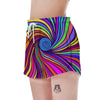 Abstract Psychedelic Colorful Wave Women's Shorts-grizzshop