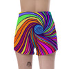 Abstract Psychedelic Colorful Wave Women's Shorts-grizzshop