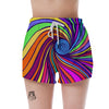 Abstract Psychedelic Colorful Wave Women's Shorts-grizzshop