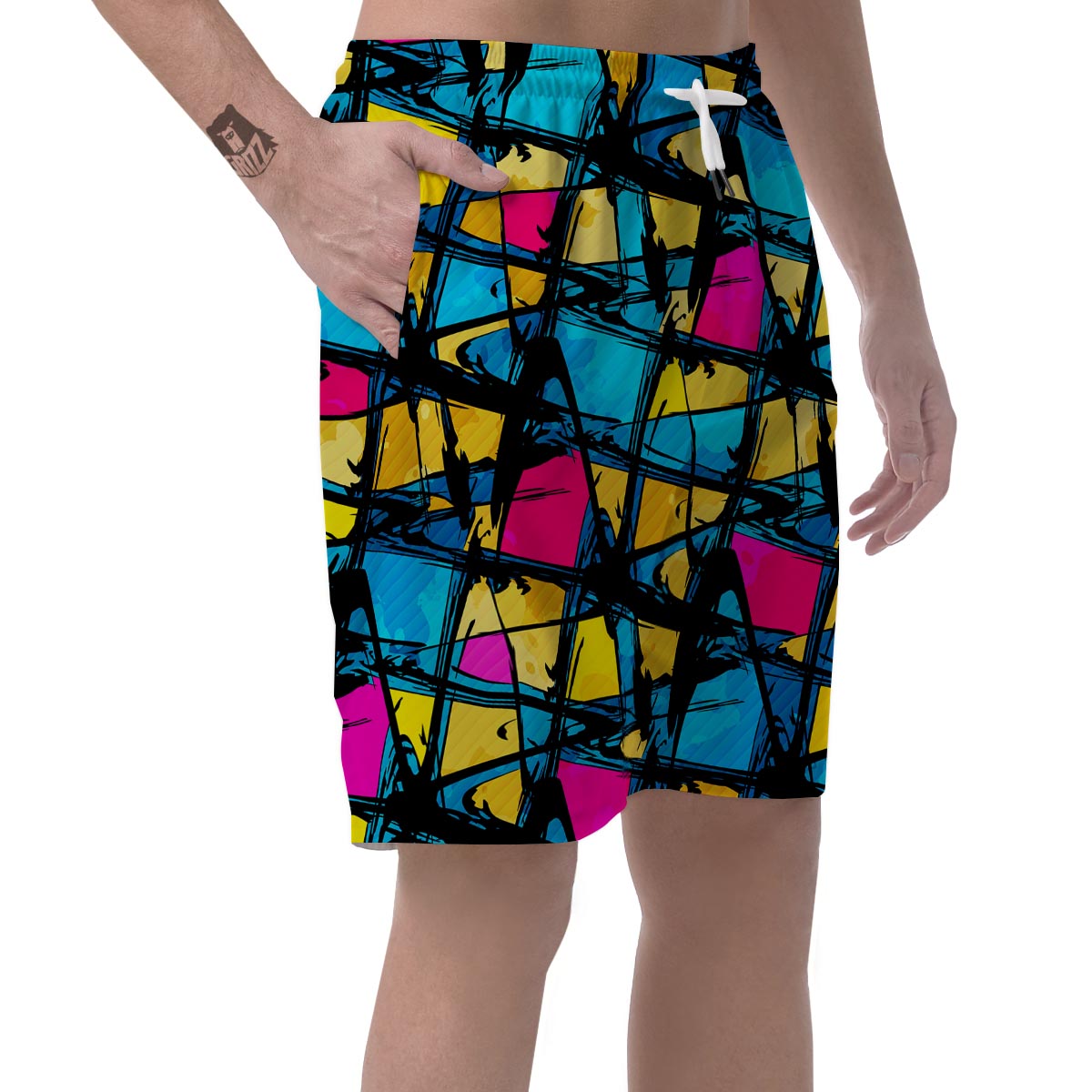 Abstract Psychedelic Graffiti Men's Shorts-grizzshop