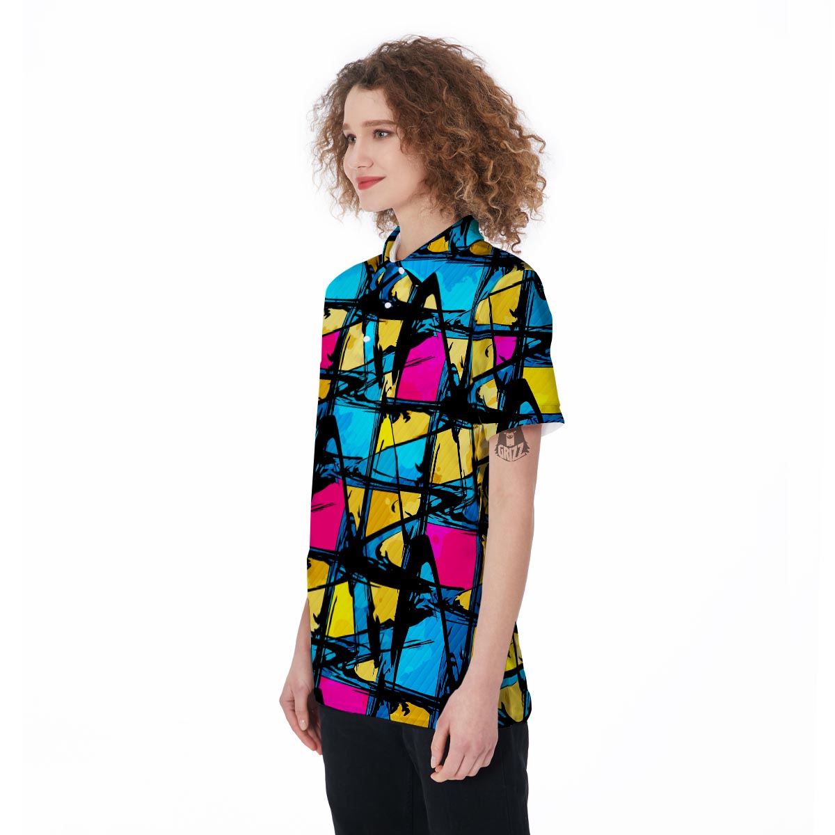 Abstract Psychedelic Graffiti Women's Golf Shirts-grizzshop