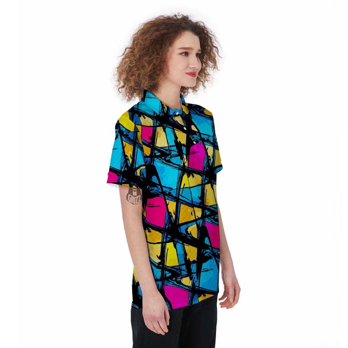 Abstract Psychedelic Graffiti Women's Golf Shirts-grizzshop