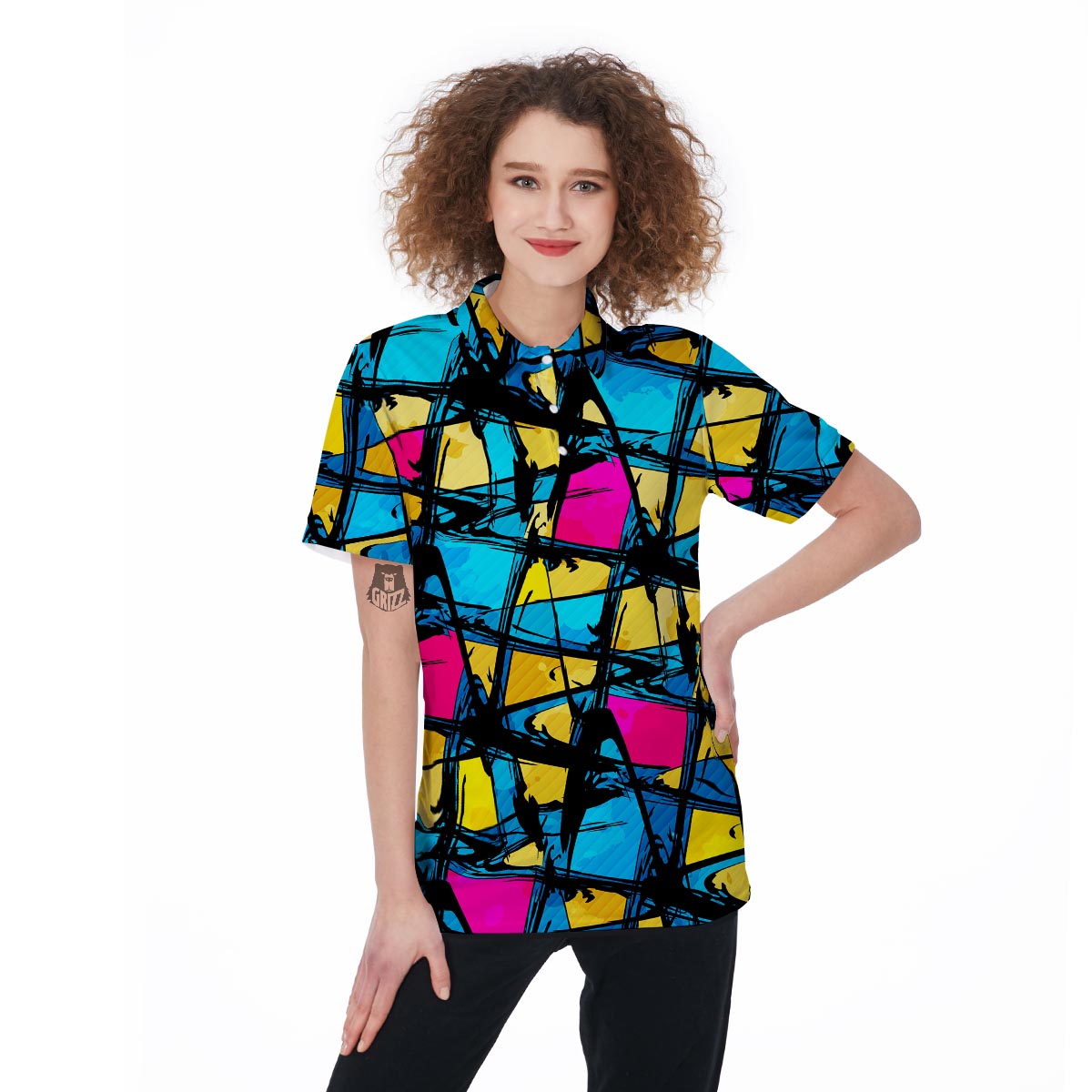 Abstract Psychedelic Graffiti Women's Golf Shirts-grizzshop