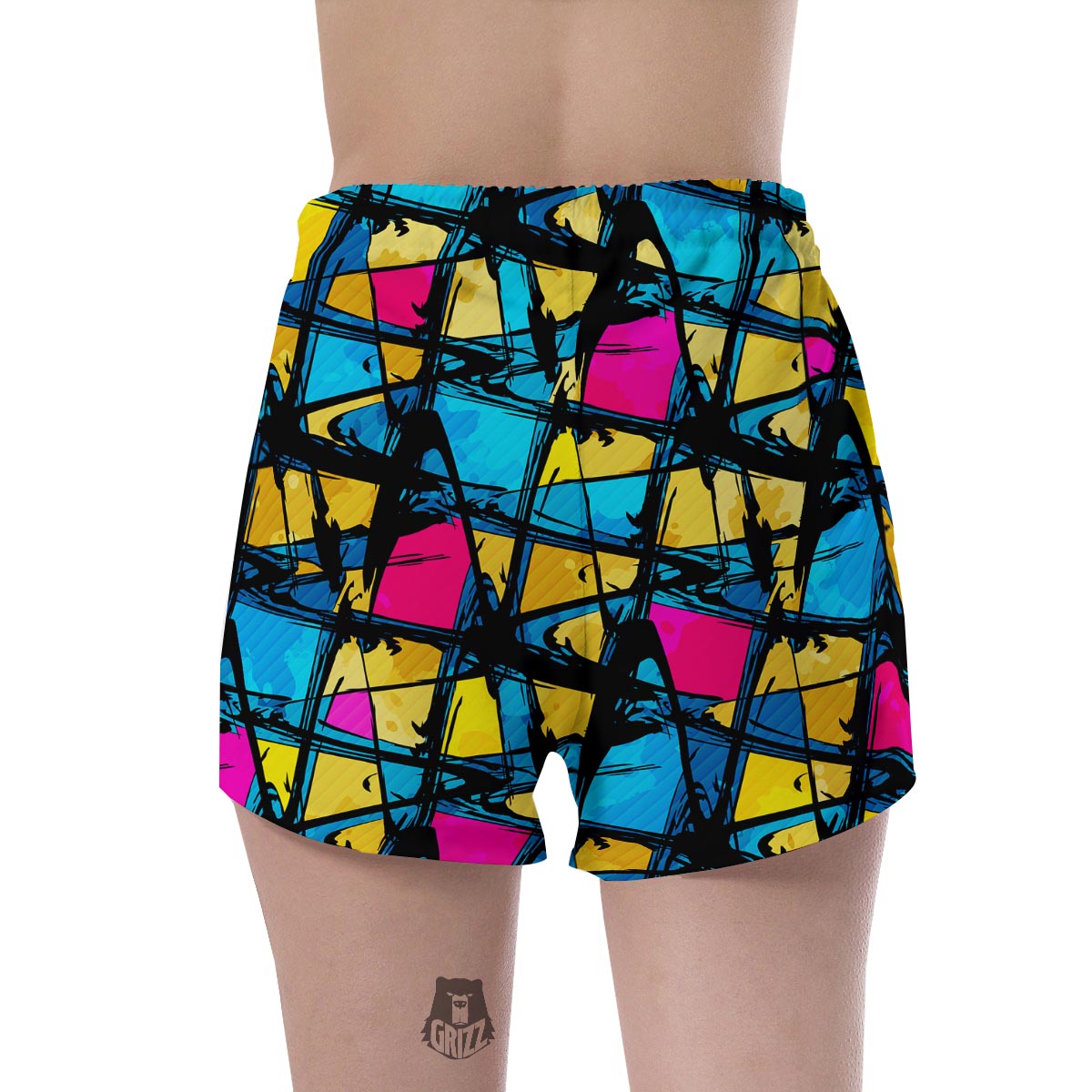 Abstract Psychedelic Graffiti Women's Shorts-grizzshop