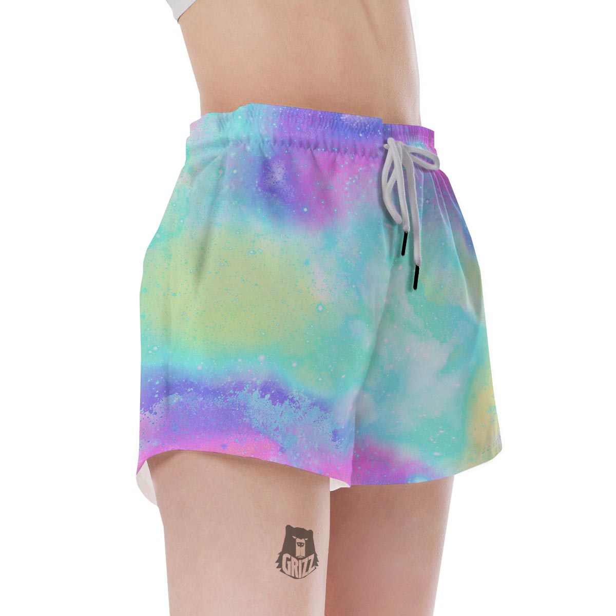 Abstract Psychedelic Holographic Women's Shorts-grizzshop