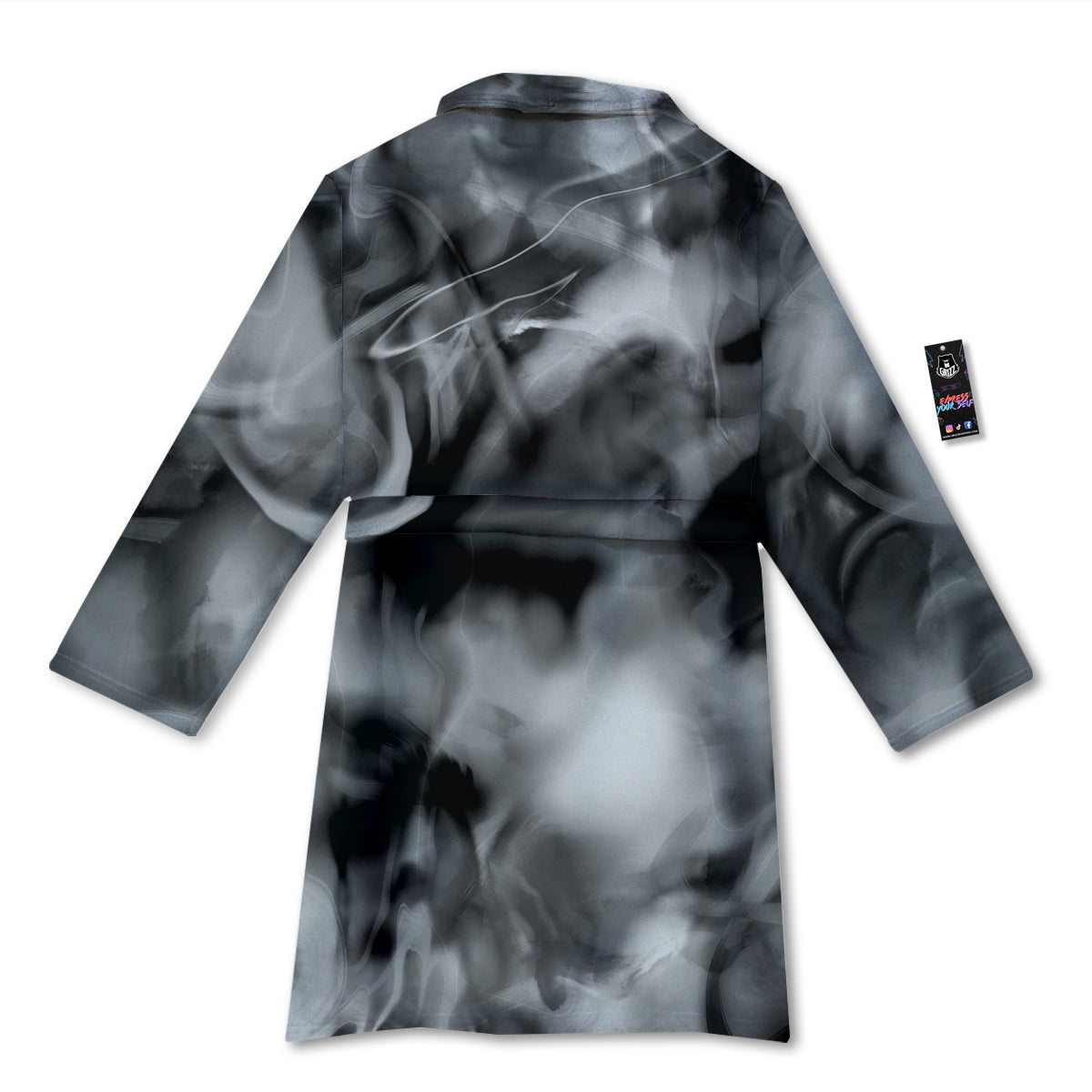Abstract Psychedelic Liquid Smoke Print Bathrobe-grizzshop