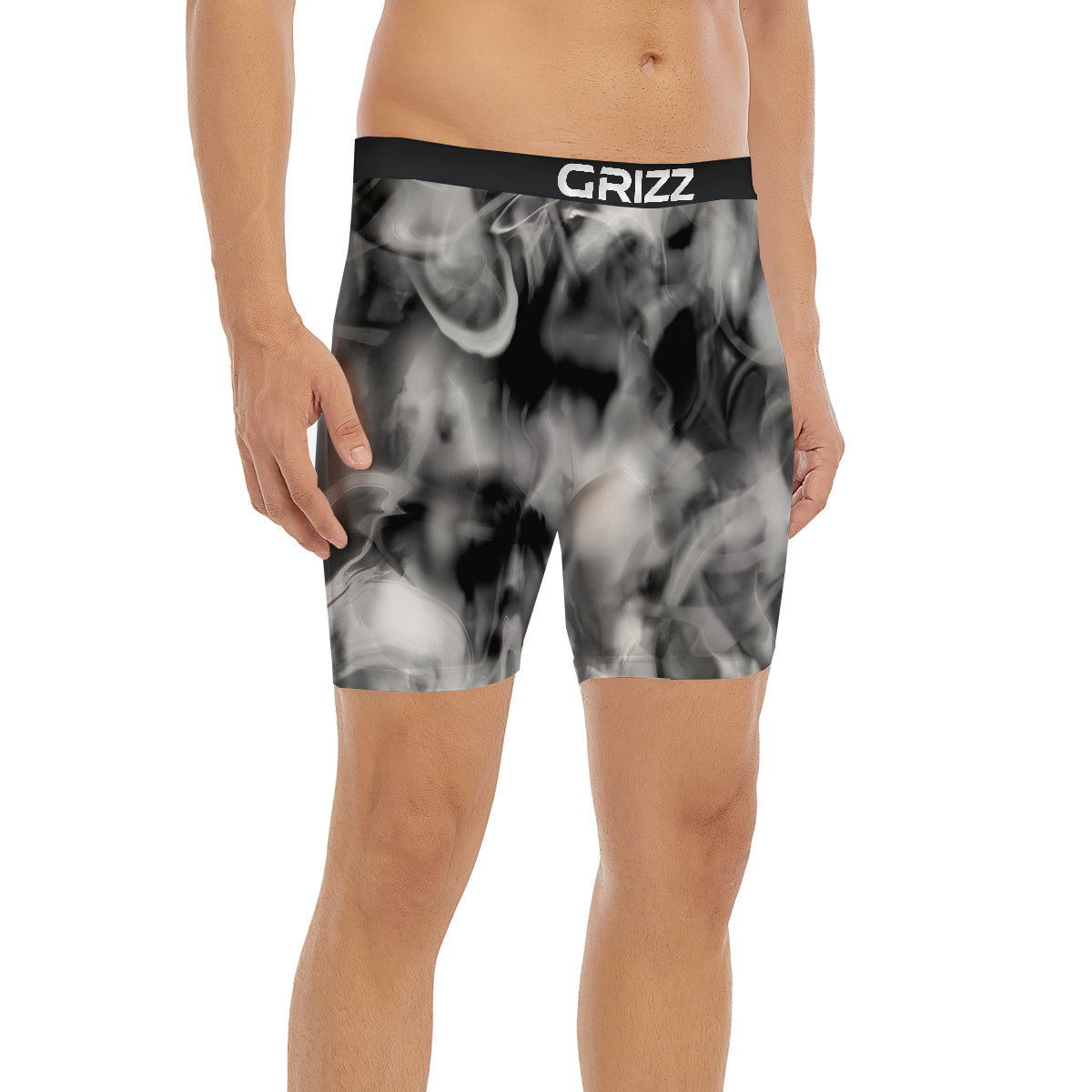 Abstract Psychedelic Liquid Smoke Print Boxer Briefs-grizzshop
