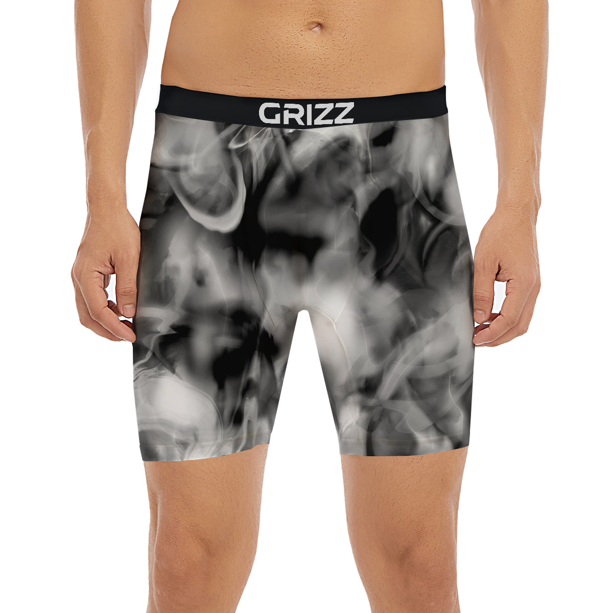 Abstract Psychedelic Liquid Smoke Print Boxer Briefs-grizzshop