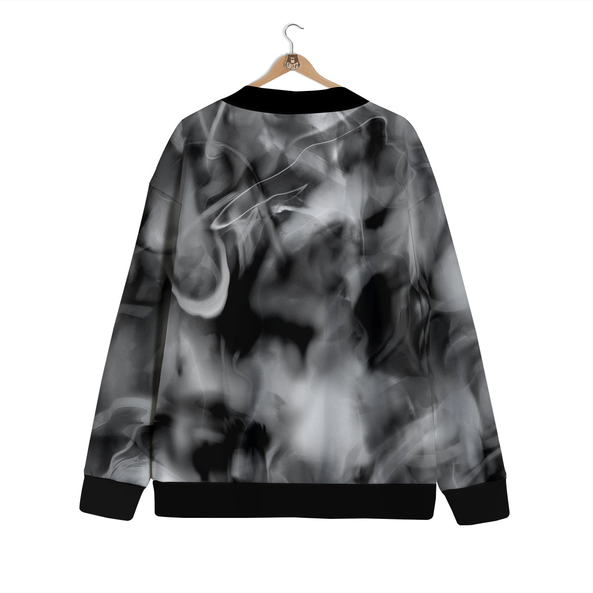 Abstract Psychedelic Liquid Smoke Print Cardigan-grizzshop