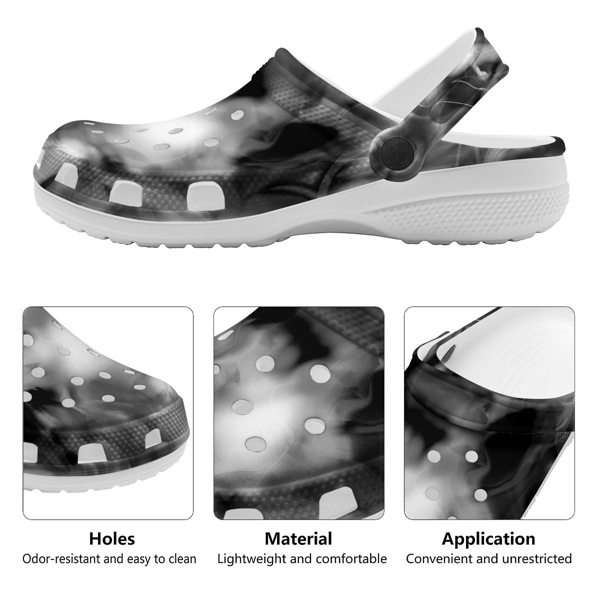 Abstract Psychedelic Liquid Smoke Print Clog-grizzshop