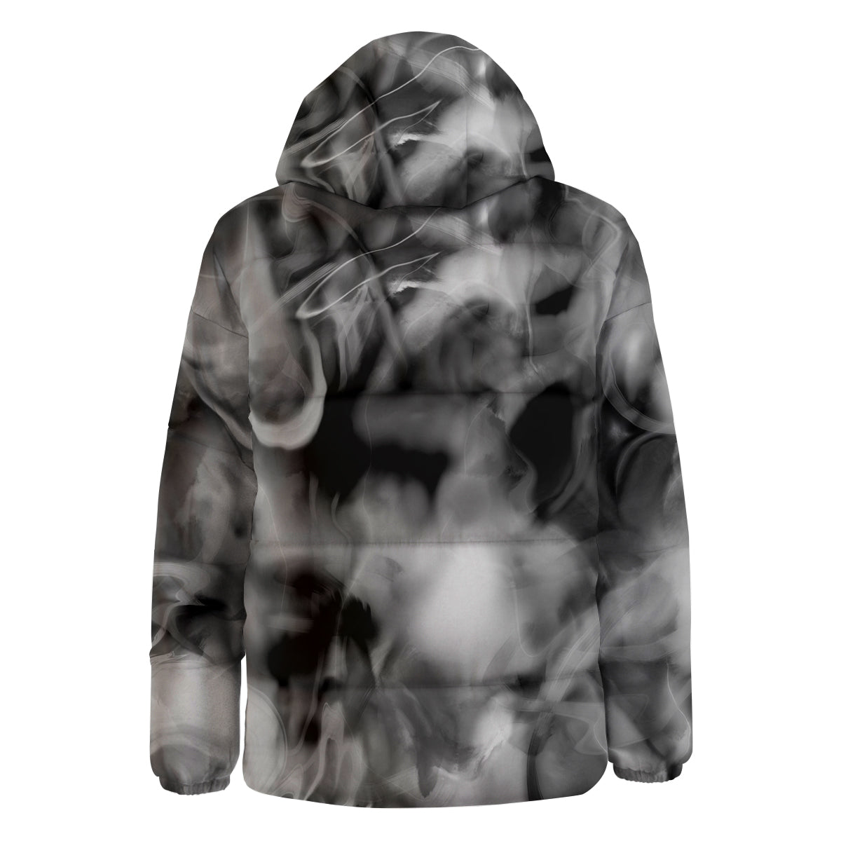Abstract Psychedelic Liquid Smoke Print Down Jacket-grizzshop