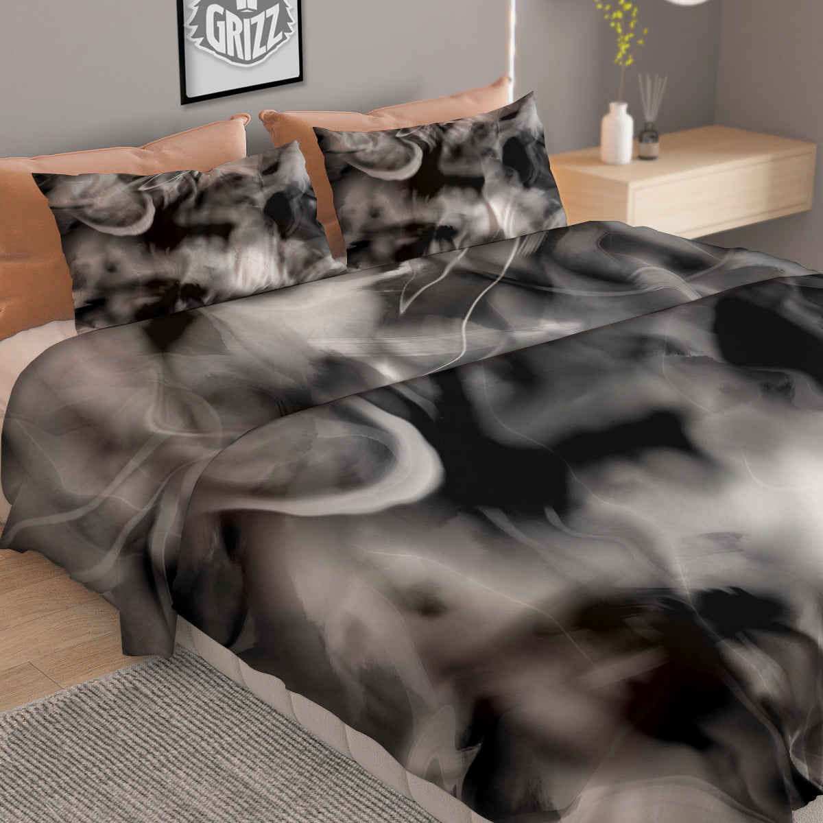 Abstract Psychedelic Liquid Smoke Print Duvet Cover Bedding Set