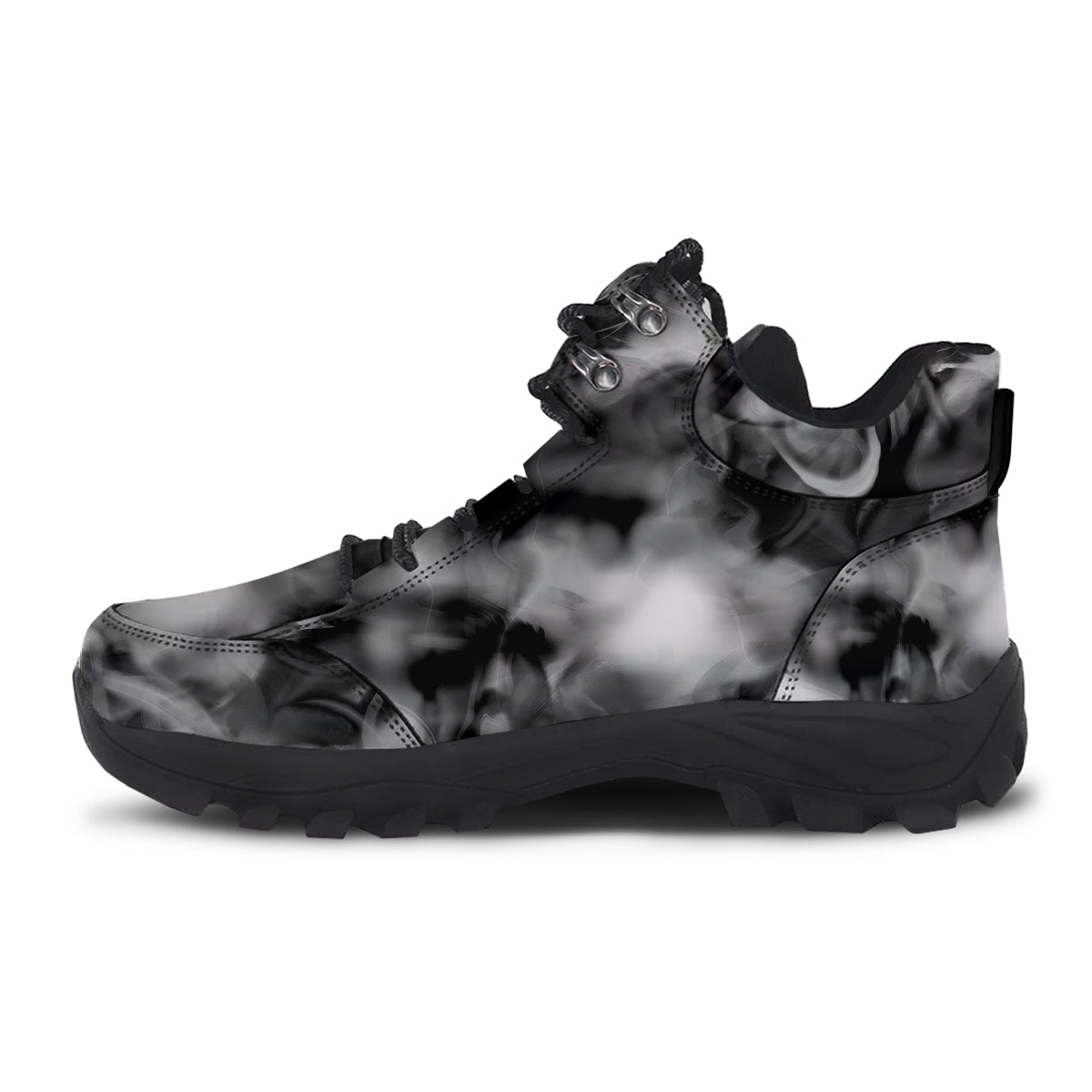 Abstract Psychedelic Liquid Smoke Print Hiking Shoes-grizzshop