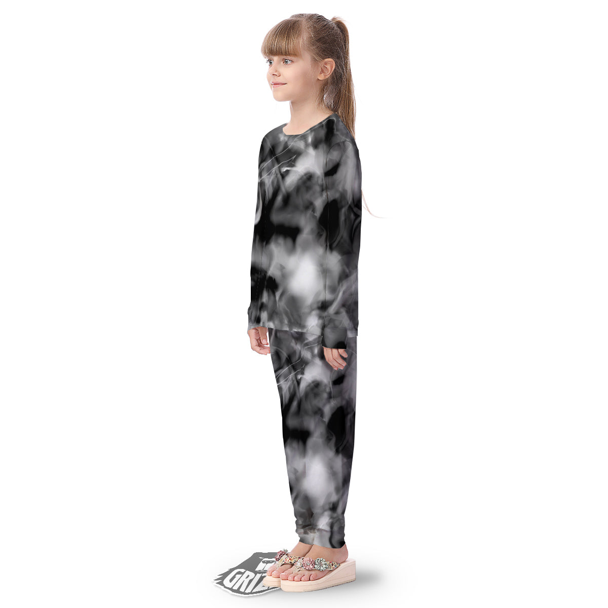 Abstract Psychedelic Liquid Smoke Print Kid's Pajamas-grizzshop