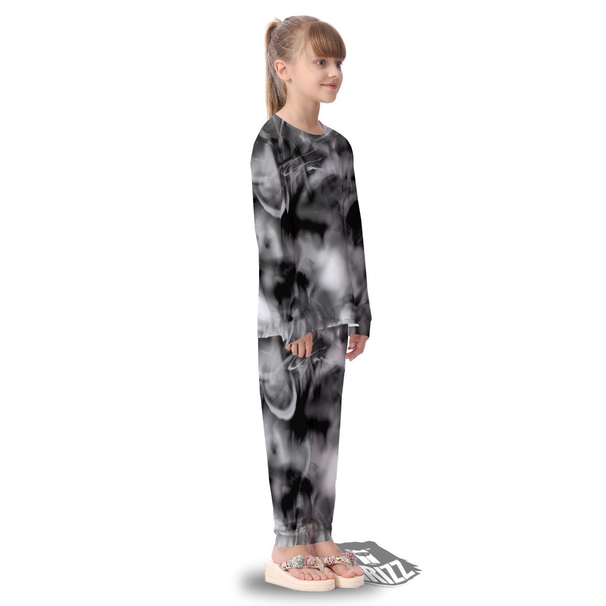 Abstract Psychedelic Liquid Smoke Print Kid's Pajamas-grizzshop