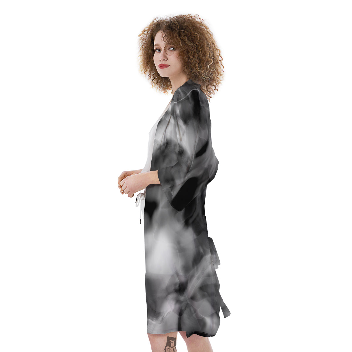 Abstract Psychedelic Liquid Smoke Print Kimono-grizzshop