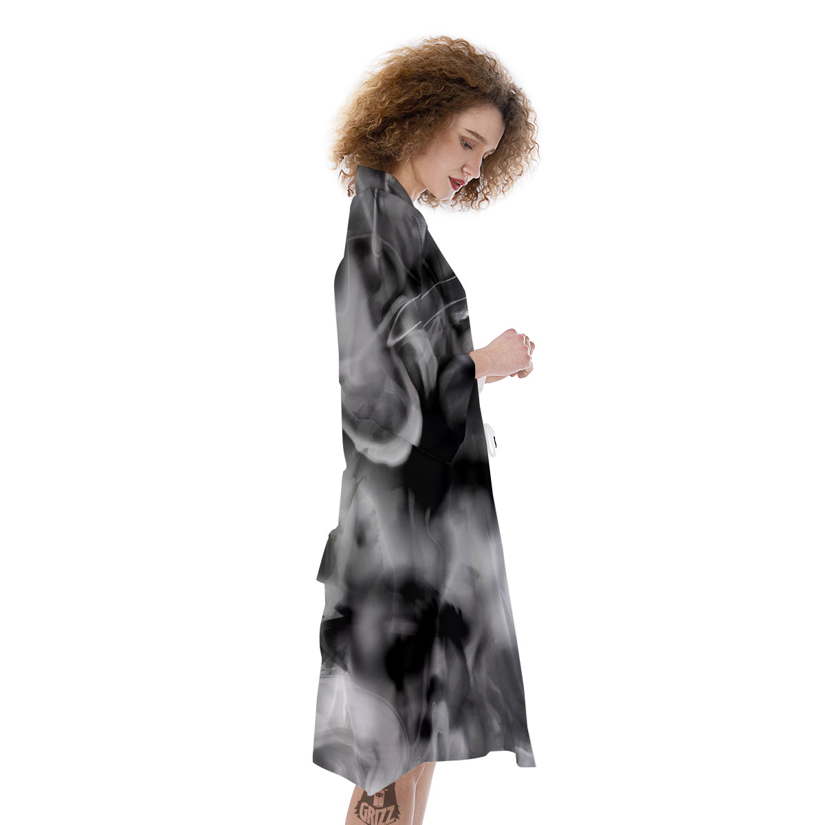 Abstract Psychedelic Liquid Smoke Print Kimono-grizzshop