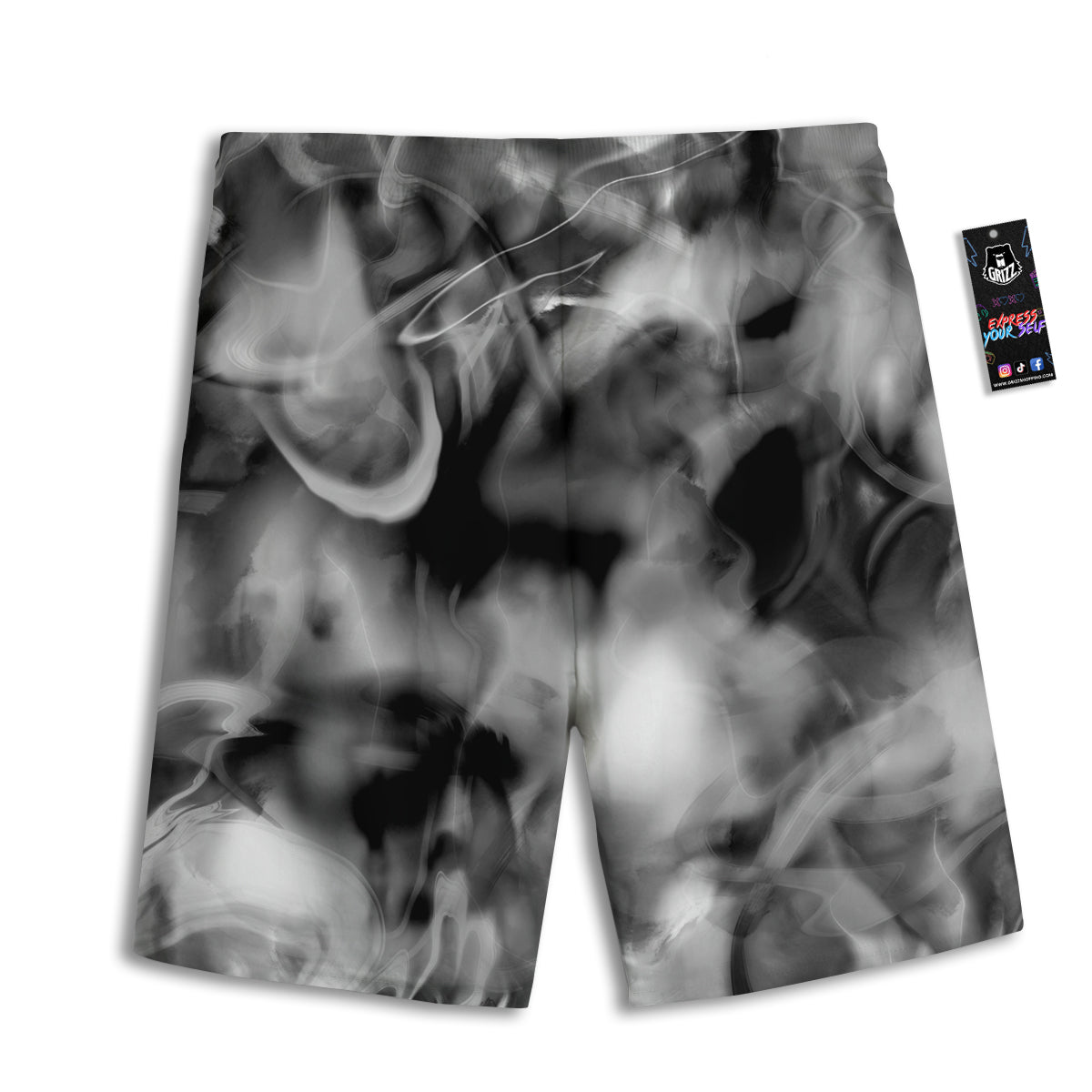 Abstract Psychedelic Liquid Smoke Print Men's Athletic Shorts