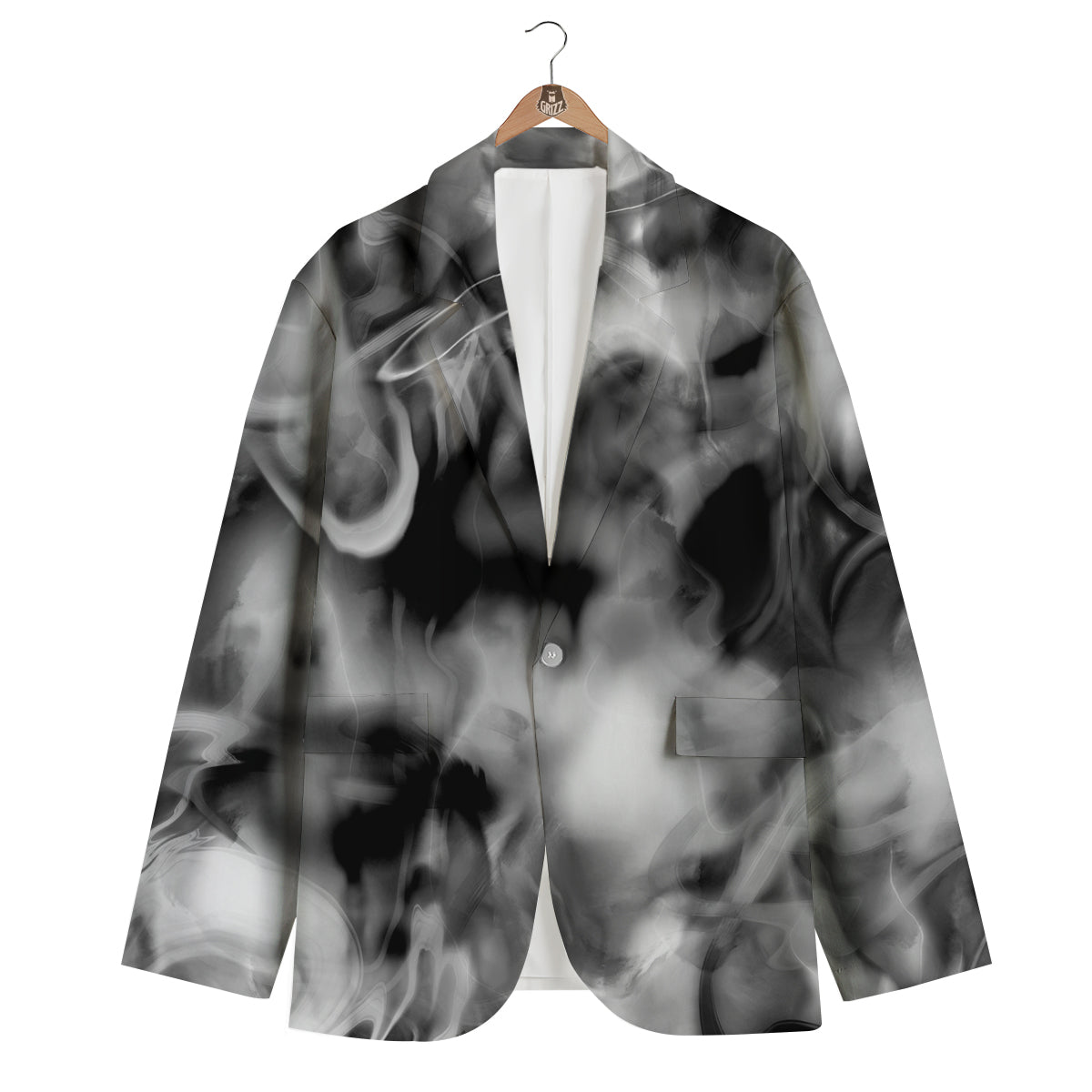 Abstract Psychedelic Liquid Smoke Print Men's Blazer-grizzshop