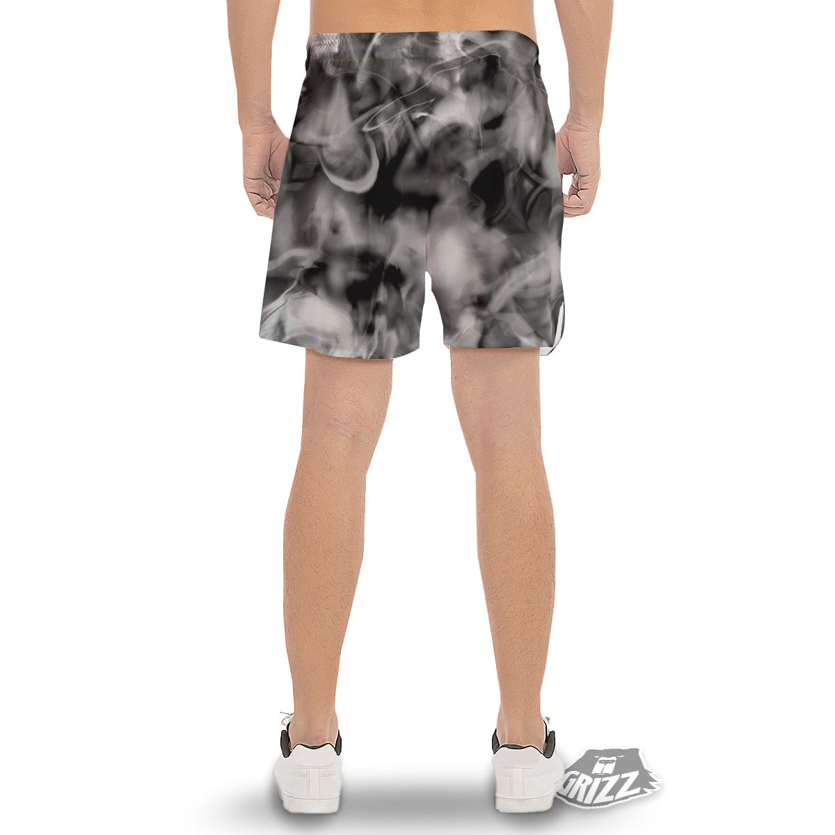 Abstract Psychedelic Liquid Smoke Print Men's Gym Shorts-grizzshop