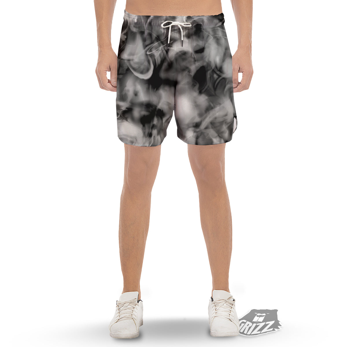 Abstract Psychedelic Liquid Smoke Print Men's Gym Shorts-grizzshop