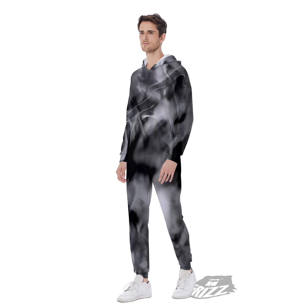 Abstract Psychedelic Liquid Smoke Print Men's Jumpsuit-grizzshop