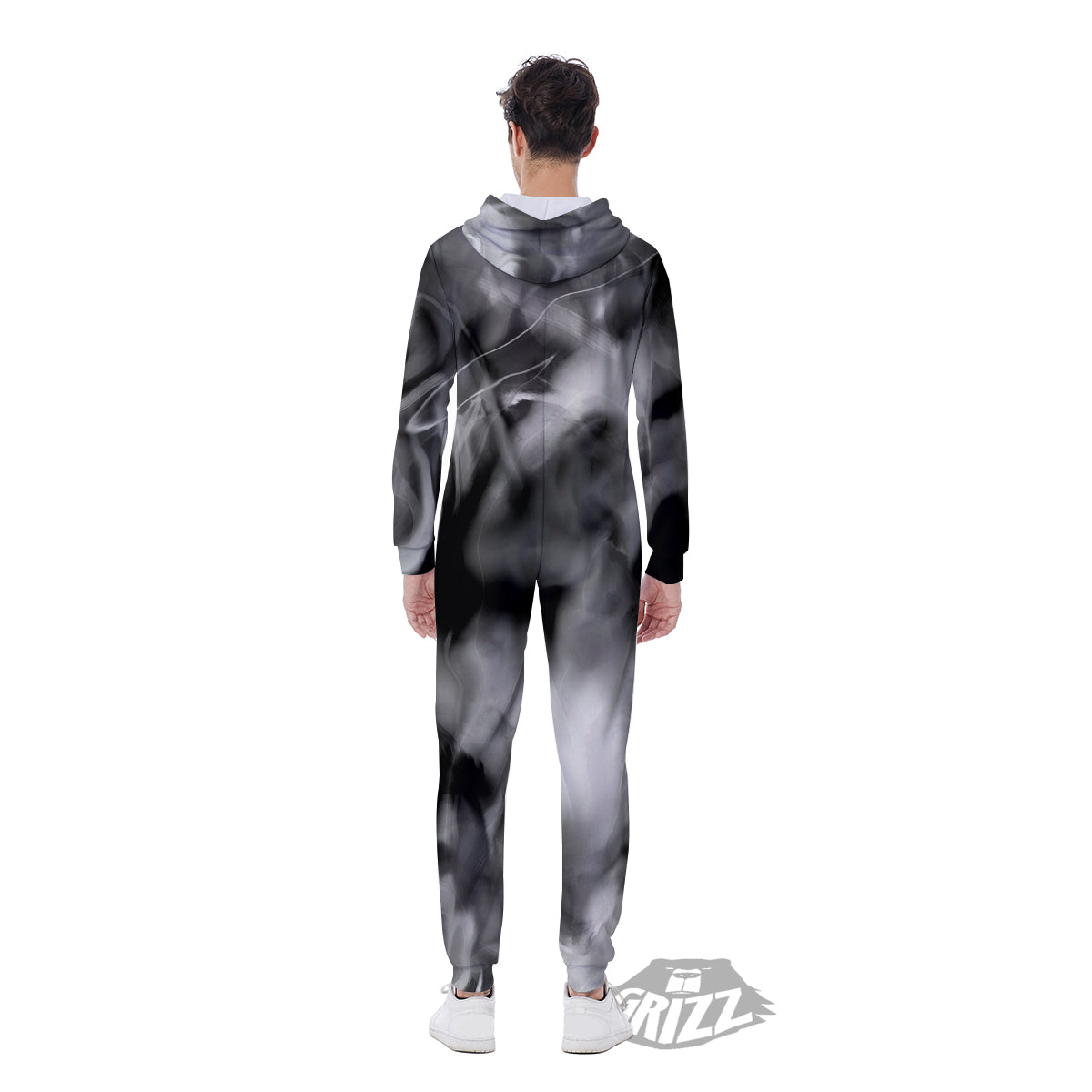 Abstract Psychedelic Liquid Smoke Print Men's Jumpsuit-grizzshop