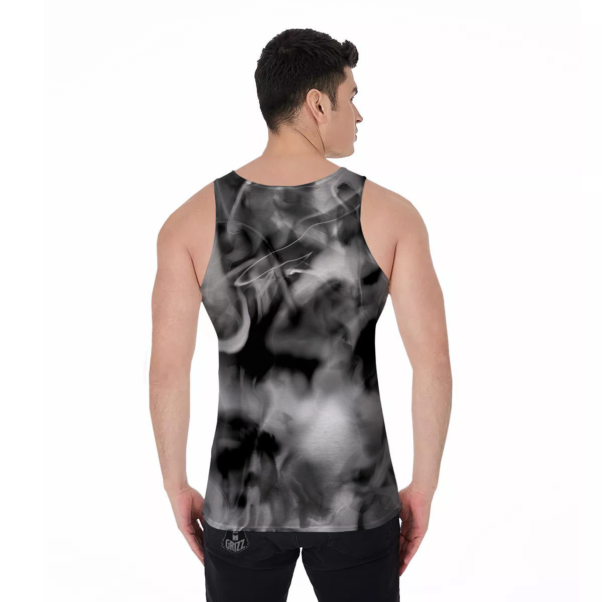 Abstract Psychedelic Liquid Smoke Print Men's Tank Top-grizzshop