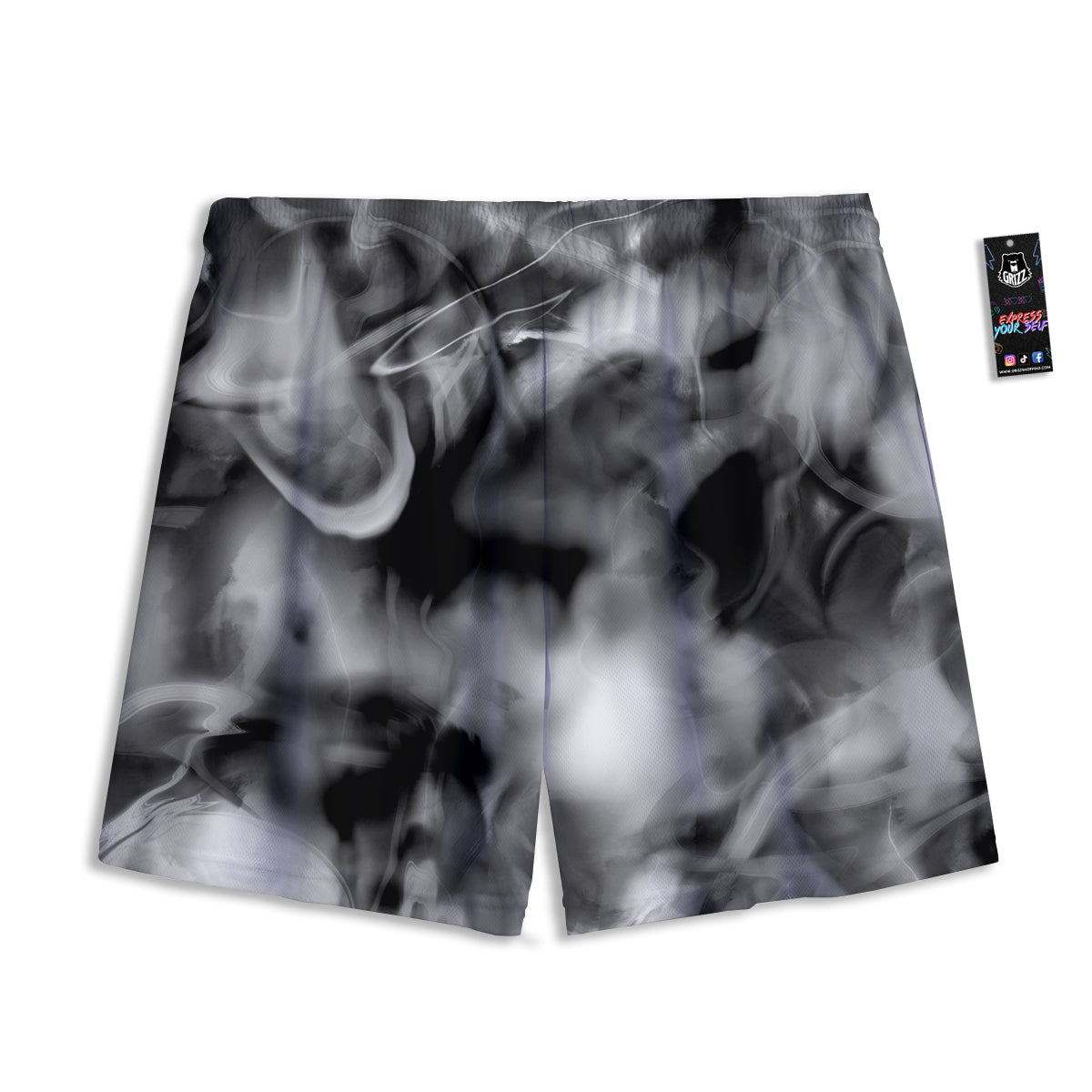 Aztec White And Grey Print Pattern Mesh Shorts