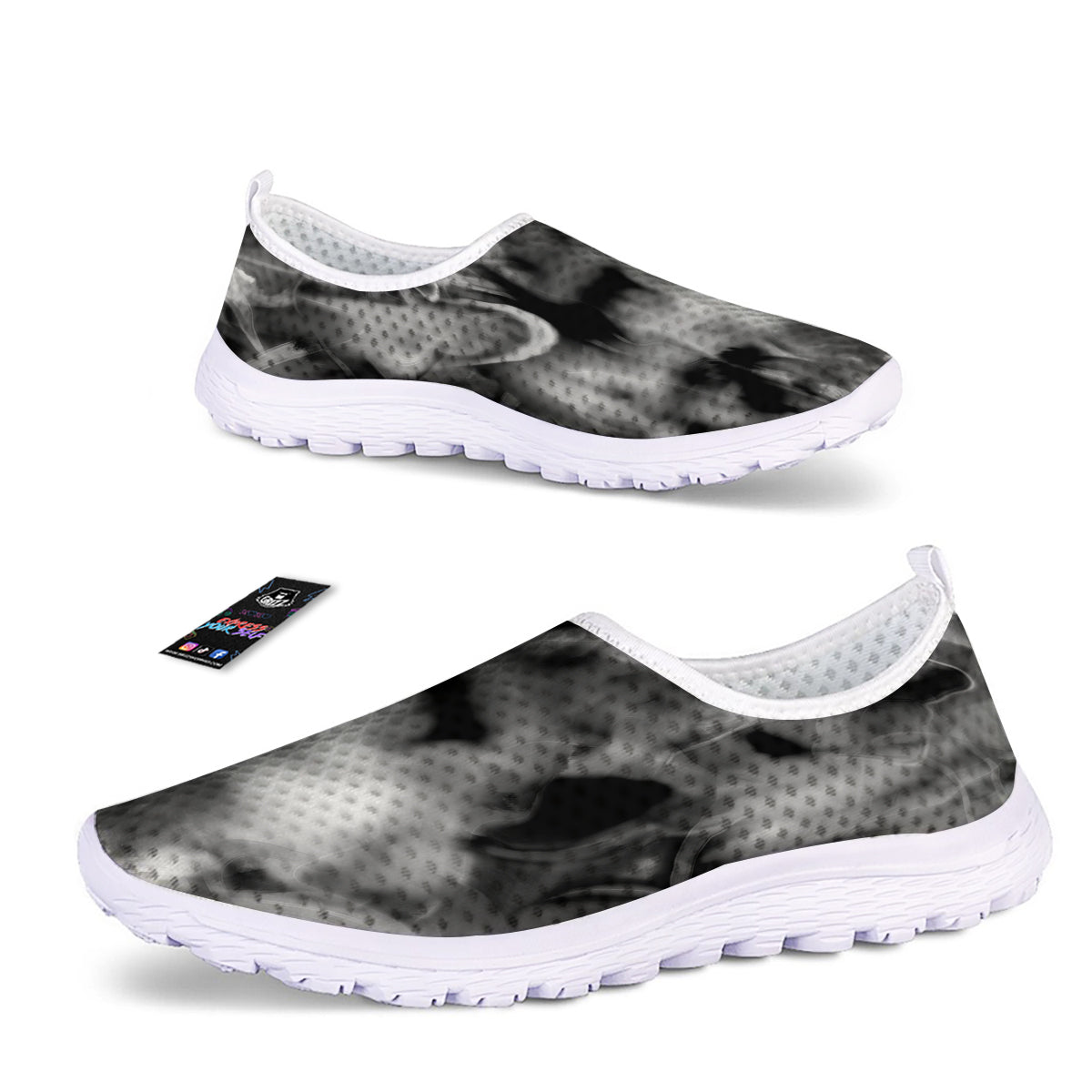 Abstract Psychedelic Liquid Smoke Print Nurse Shoes-grizzshop