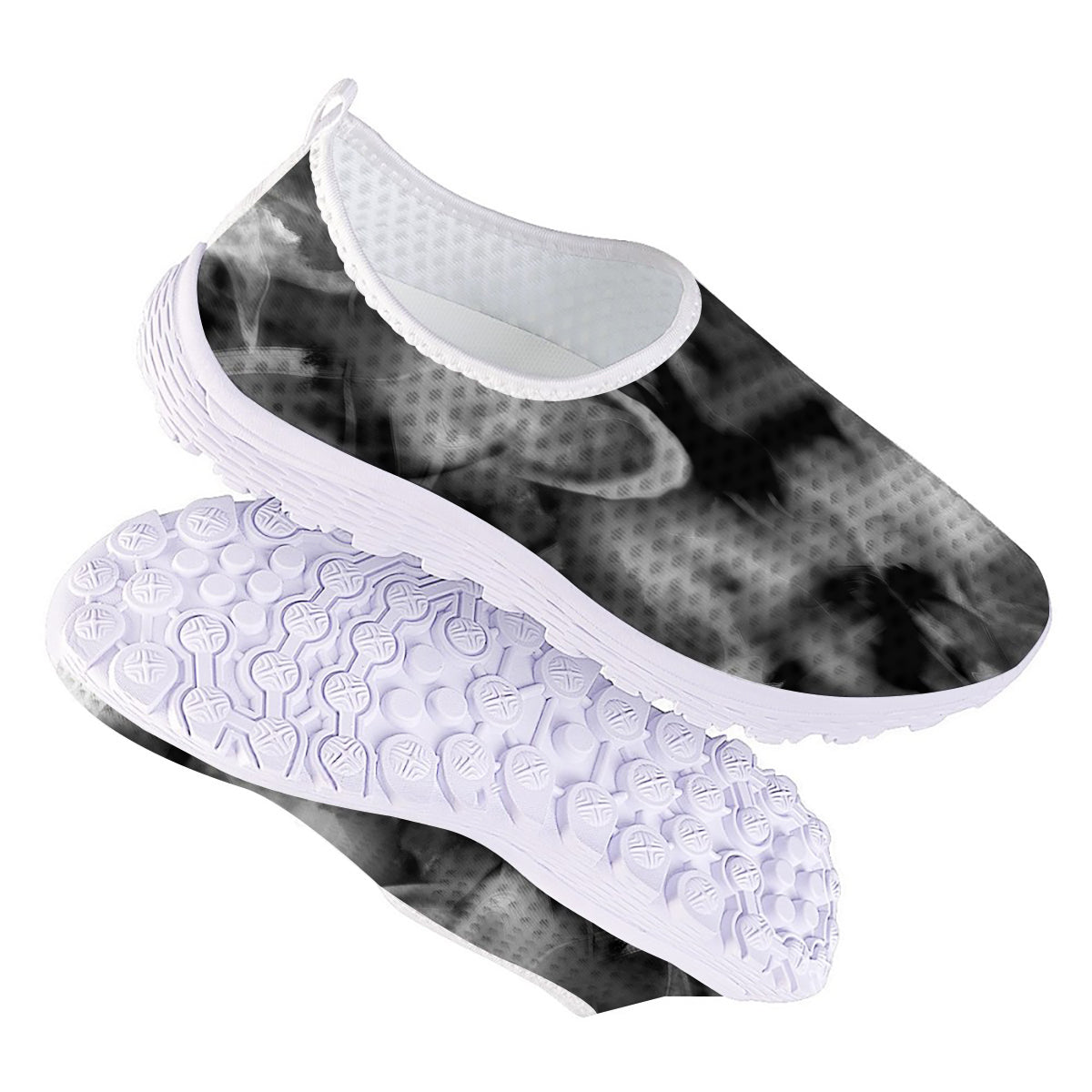 Abstract Psychedelic Liquid Smoke Print Nurse Shoes-grizzshop