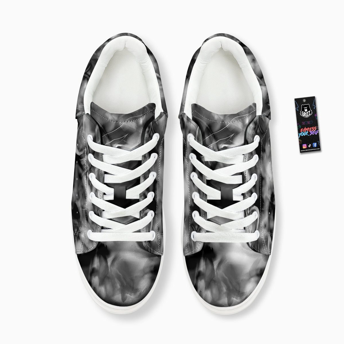 Abstract Psychedelic Liquid Smoke Print Platform Shoes-grizzshop